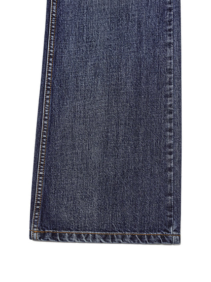 DOUBLE BELTED BOOTS CUT DENIM JEANS