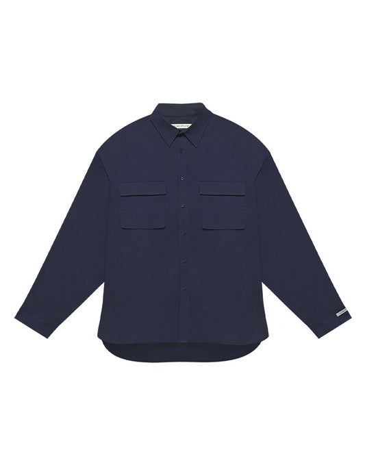 Ms Oversized flap-pocket shirt